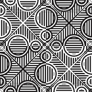 Monochromatic circles stripy pattern [Converted] - white & black vector clipart