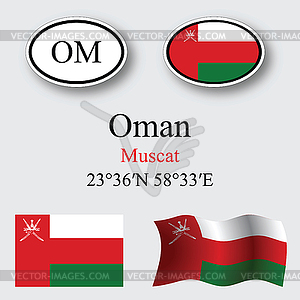 Oman icons set - vector clipart