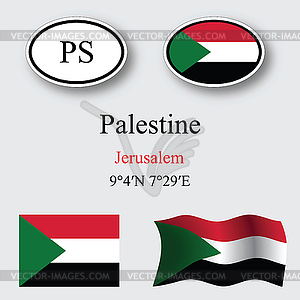 Palestine icons set - vector clipart