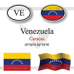 Venezuela icons set - vector clipart