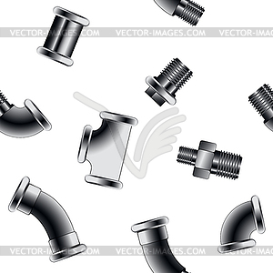 Water pipe connectors pattern - vector clipart