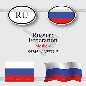 Russian federation icons set - vector EPS clipart