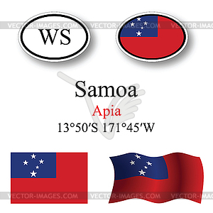 Samoa icons set - vector clipart / vector image