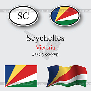 Seychelles icons set - vector image