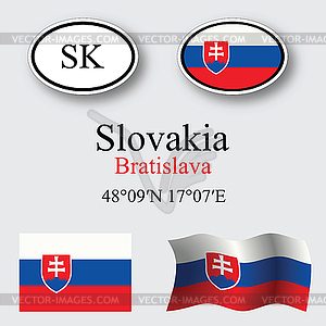 Набор Словакия иконки - векторный дизайн