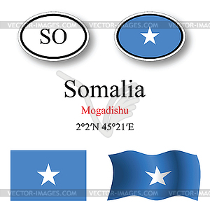 Somalia icons set - vector clip art