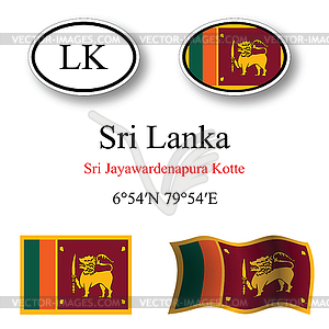 Sri lanka icons set - vector image