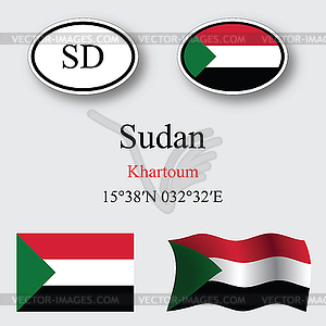 Sudan icons set - vector clipart