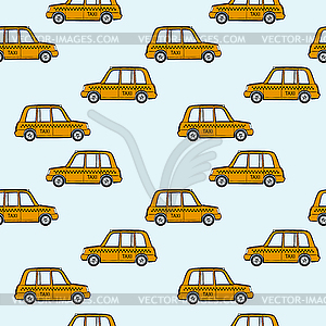 Taxi cars pattern - vector clipart