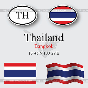 Thailand icons set - vector clipart