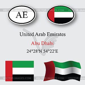 Набор Объединенные Арабские Эмираты иконки - векторный рисунок