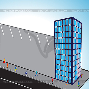 3d flats building - vector clip art