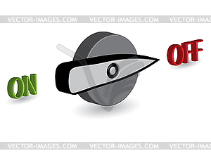 3d on off switch - vector image