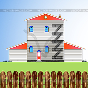 Flats building - vector clipart