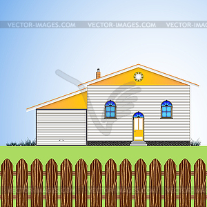 House with yard - vector clip art