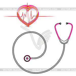 Stethoscope and graph - vector clipart