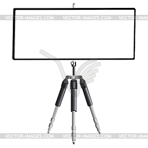 Tripod and empty banner - royalty-free vector clipart