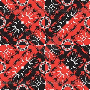 Complex wavy red and black texture - vector image