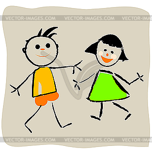 Beautiful kids - vector image