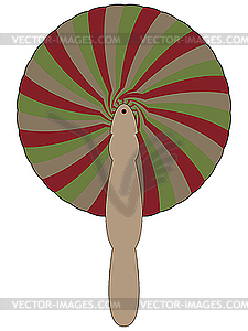 Bamboo fan against white - vector clip art