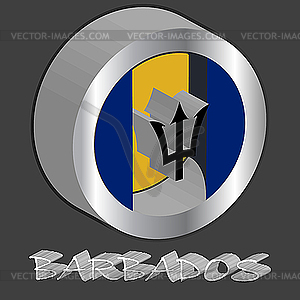 Barbados 3d flag - vector image