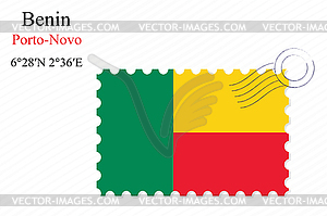 Benin stamp design - vector clip art