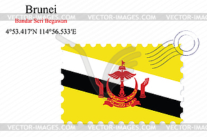 Brunei stamp design - vector image