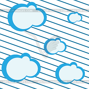 Clouds and stripes - color vector clipart