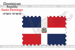 Dominican republic stamp design - color vector clipart