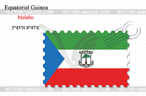 Equatorial guinea stamp design - vector clip art