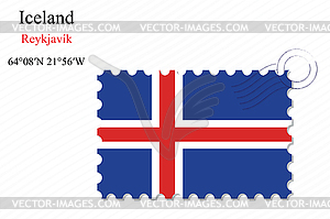 Iceland stamp design - vector image