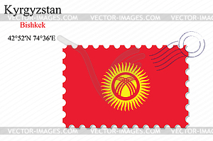 Kyrgyzstan stamp design - vector clipart