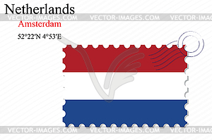 Netherlands stamp design - vector clipart