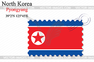 North korea stamp design - vector image