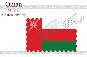 Oman stamp design - color vector clipart