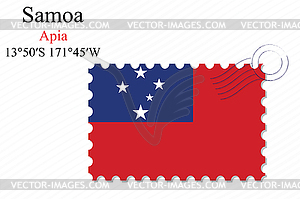 Samoa stamp design - color vector clipart