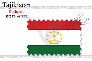 Tajikistan stamp design - vector clip art