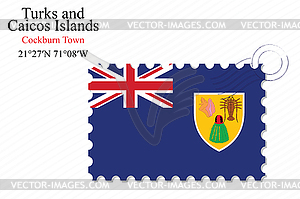 Turks and caicos islands stamp design - vector clip art