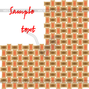 Basket texture with space for text in the corner - vector image