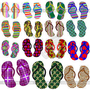 Beach shoes collection - vector image