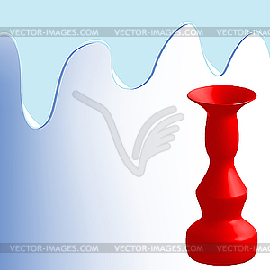 Beautiful red vase - color vector clipart