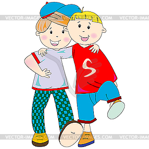 Best friends cartoon - vector image