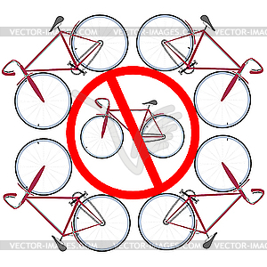 Bicycles not allowed here - vector clipart