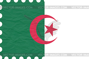 Wrinkled paper algeria stamp - vector clipart