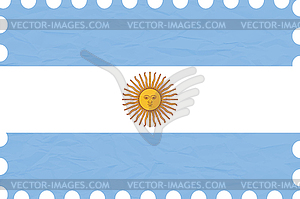 Wrinkled paper argentina stamp - vector image