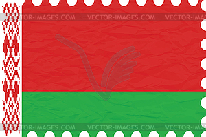 Wrinkled paper belarus stamp - vector clipart