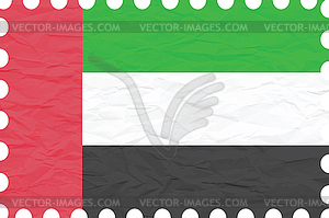 Wrinkled paper united arab emirates stamp - royalty-free vector clipart