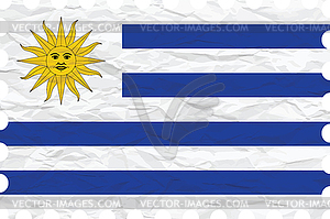 Wrinkled paper uruguay stamp - vector clipart