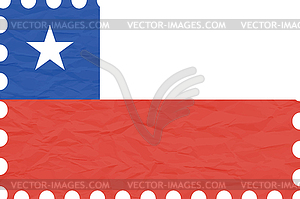 Wrinkled paper chile stamp - vector image