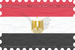 Wrinkled paper egypt stamp - vector image